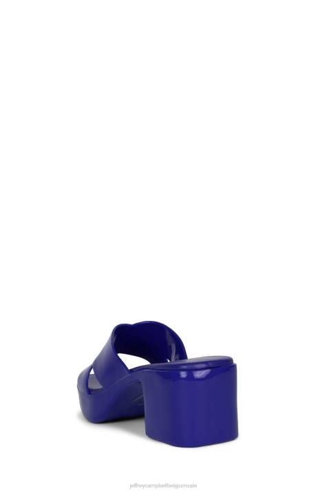 vrouwen Jeffrey Campbell kauwgom blauw glanzend V2LZ145 platform sandaal