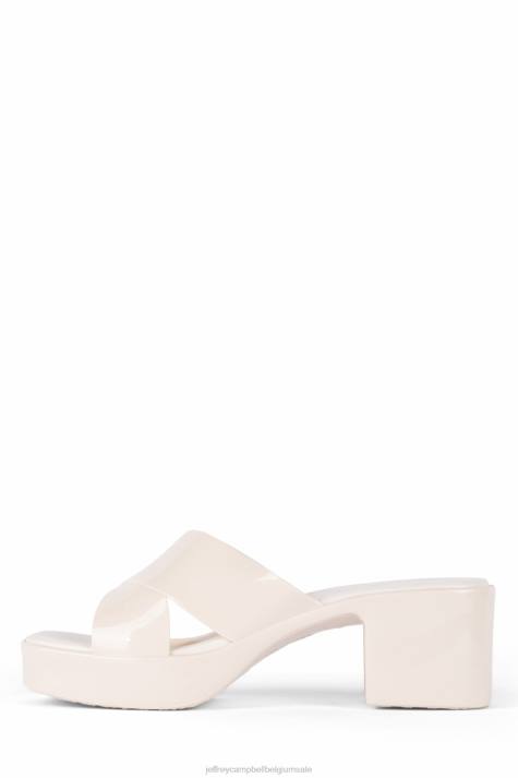vrouwen Jeffrey Campbell kauwgom creme glimmend V2LZ142 platform sandaal