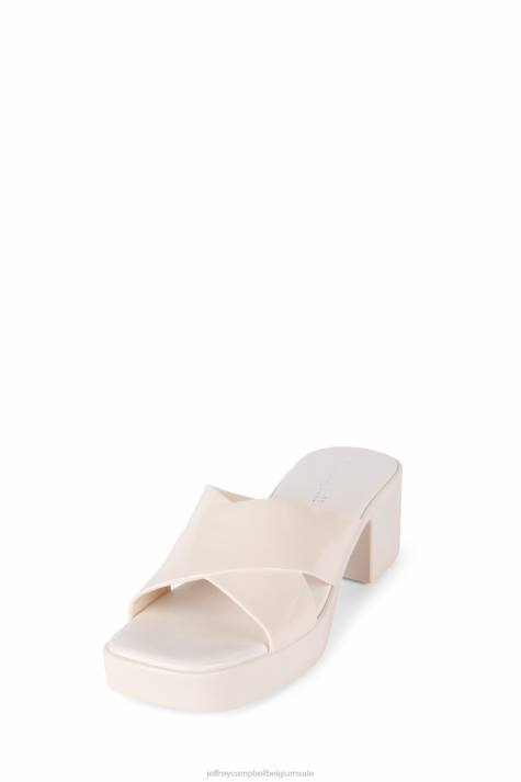 vrouwen Jeffrey Campbell kauwgom creme glimmend V2LZ142 platform sandaal