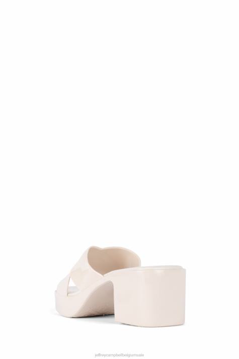 vrouwen Jeffrey Campbell kauwgom creme glimmend V2LZ142 platform sandaal