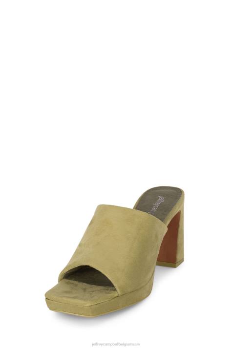 vrouwen Jeffrey Campbell kaviaar groen suède V2LZ1217 platform sandaal