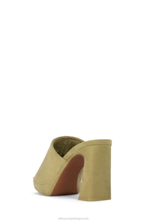 vrouwen Jeffrey Campbell kaviaar groen suède V2LZ1217 platform sandaal