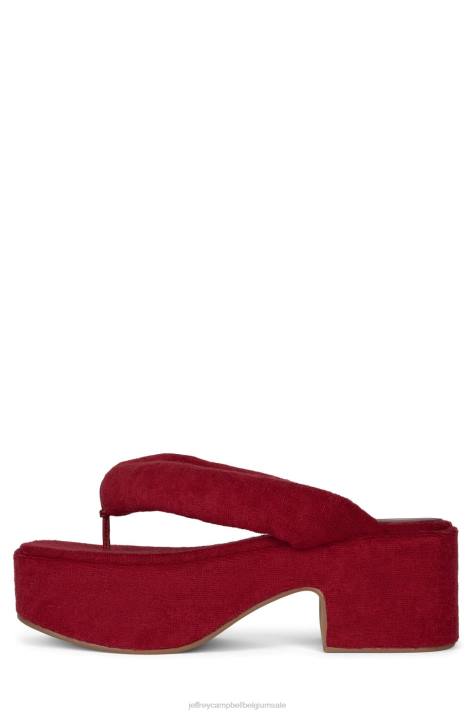 vrouwen Jeffrey Campbell luau-2 donkerrode badstof V2LZ177 platform sandaal
