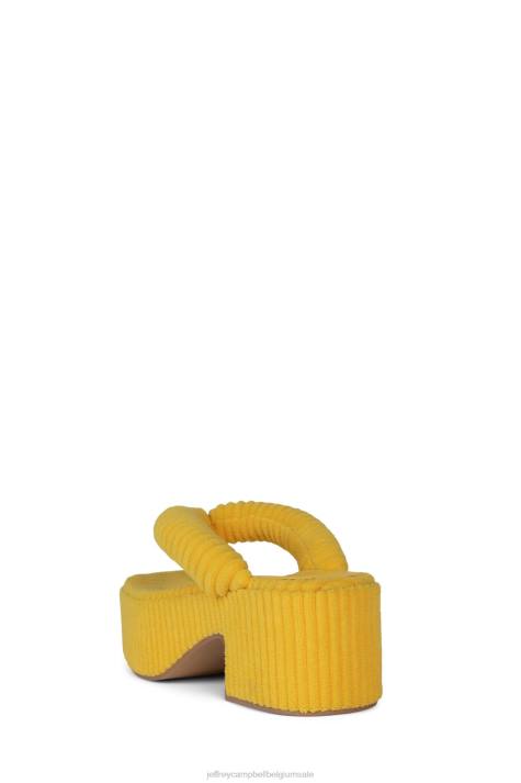 vrouwen Jeffrey Campbell luau-2 gele streep badstof V2LZ178 platform sandaal
