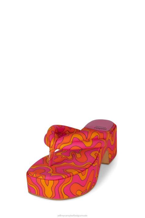 vrouwen Jeffrey Campbell luau fuchsia multiprint V2LZ24 platform sandaal