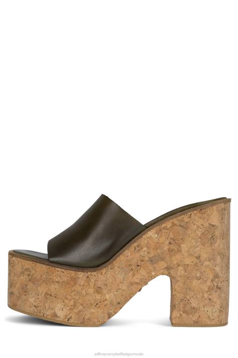 vrouwen Jeffrey Campbell luciana olijf V2LZ1141 platform sandaal