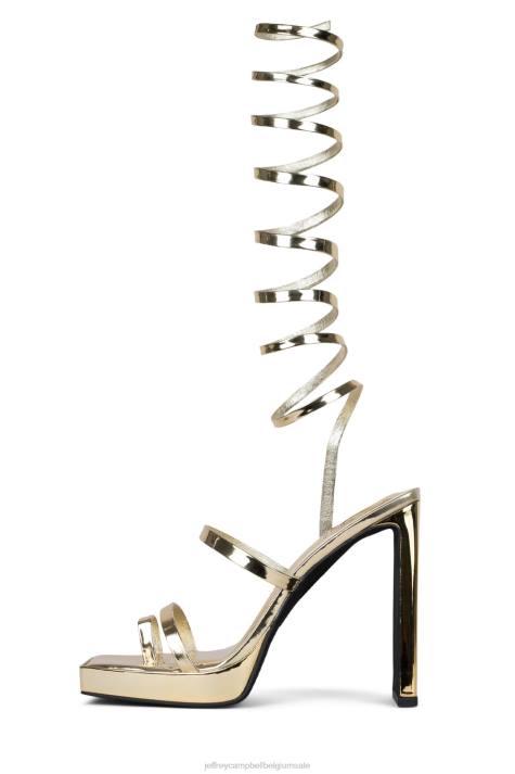 vrouwen Jeffrey Campbell luie gouden spiegel V2LZ1151 platform sandaal