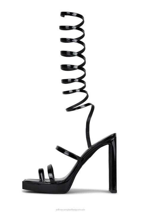 vrouwen Jeffrey Campbell luie zwart patent V2LZ1149 platform sandaal