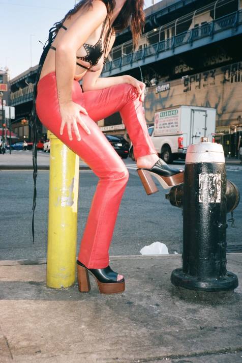 vrouwen Jeffrey Campbell luna-luv zwartbruine Poolse stapel V2LZ1222 platform sandaal