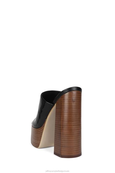 vrouwen Jeffrey Campbell luna-luv zwartbruine Poolse stapel V2LZ1222 platform sandaal