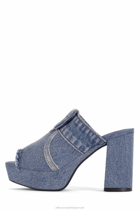 vrouwen Jeffrey Campbell magda-jn blauw spijkerstof V2LZ922 platform sandaal
