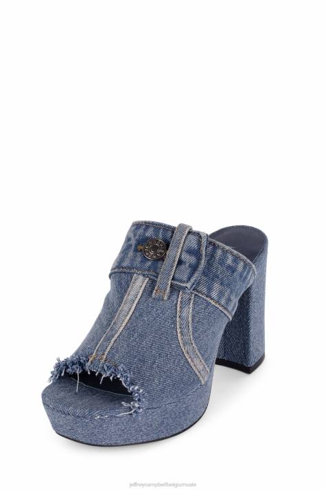 vrouwen Jeffrey Campbell magda-jn blauw spijkerstof V2LZ922 platform sandaal