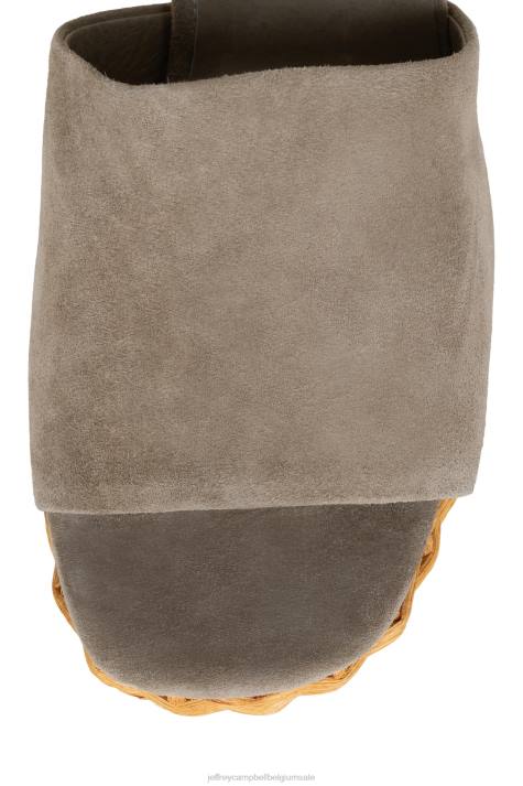 vrouwen Jeffrey Campbell magda-wkr donker taupe suède V2LZ1191 platform sandaal