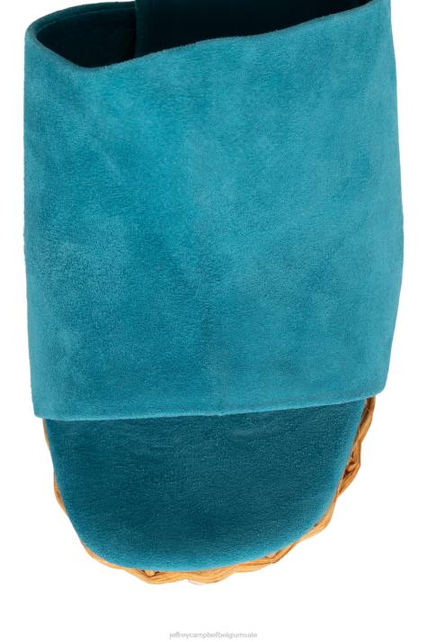 vrouwen Jeffrey Campbell magda-wkr groenblauw suède V2LZ1190 platform sandaal