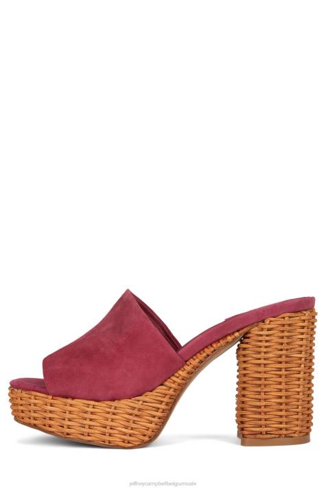 vrouwen Jeffrey Campbell magda-wkr roze suède V2LZ1189 platform sandaal