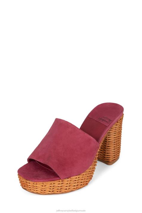 vrouwen Jeffrey Campbell magda-wkr roze suède V2LZ1189 platform sandaal