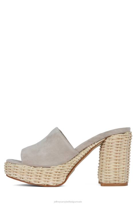 vrouwen Jeffrey Campbell magda-wkr taupe suède V2LZ1192 platform sandaal