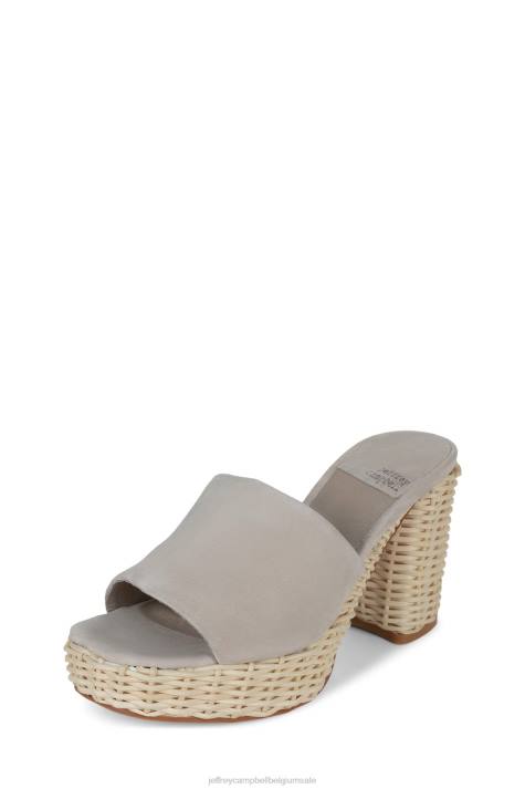 vrouwen Jeffrey Campbell magda-wkr taupe suède V2LZ1192 platform sandaal