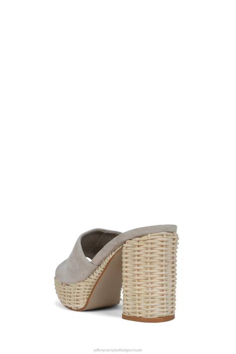 vrouwen Jeffrey Campbell magda-wkr taupe suède V2LZ1192 platform sandaal