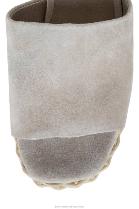 vrouwen Jeffrey Campbell magda-wkr taupe suède V2LZ1192 platform sandaal