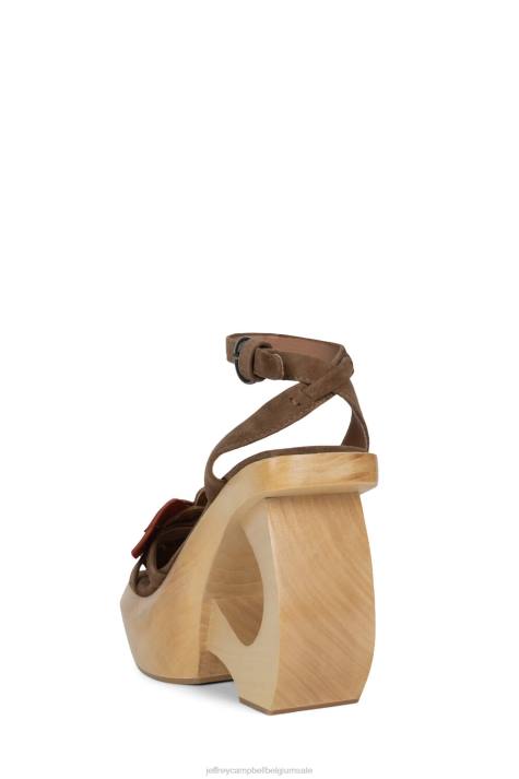 vrouwen Jeffrey Campbell mahana bruin suède roest V2LZ981 platform sandaal