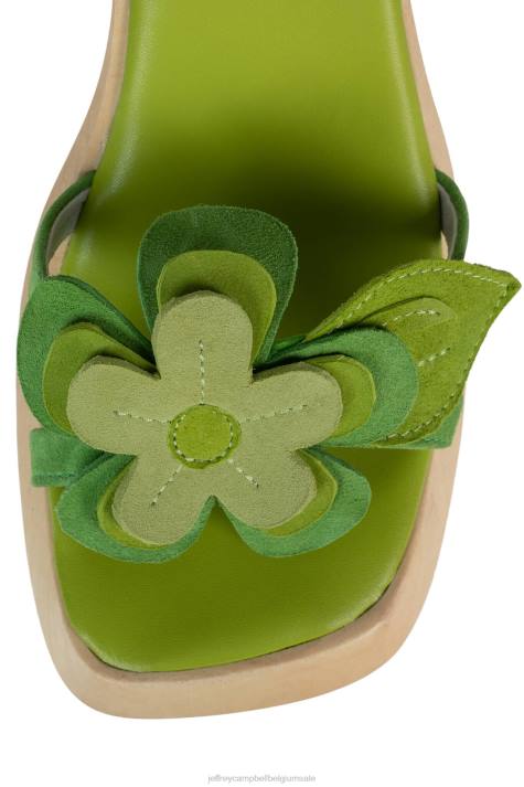 vrouwen Jeffrey Campbell mahana groene suède combi V2LZ982 platform sandaal