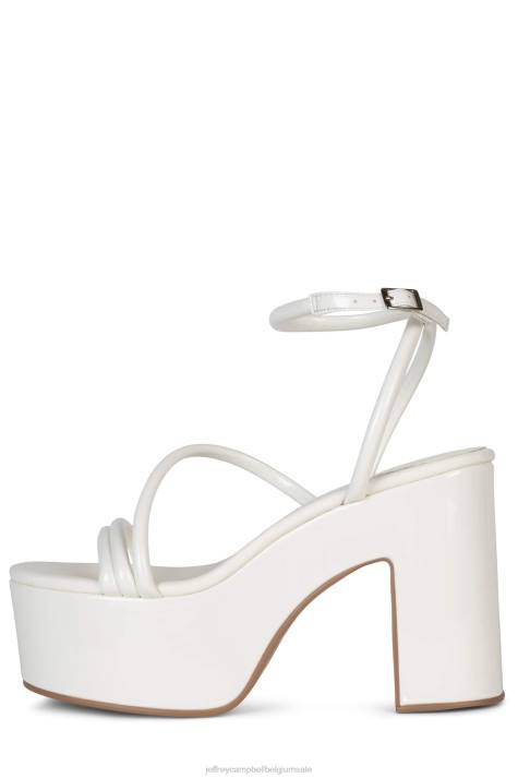 vrouwen Jeffrey Campbell mamba wit patent V2LZ952 platform sandaal