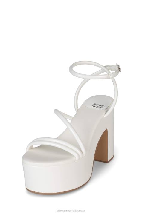 vrouwen Jeffrey Campbell mamba wit patent V2LZ952 platform sandaal