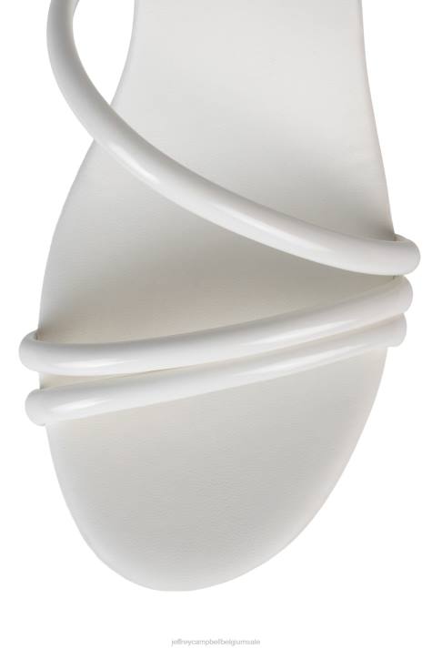 vrouwen Jeffrey Campbell mamba wit patent V2LZ952 platform sandaal