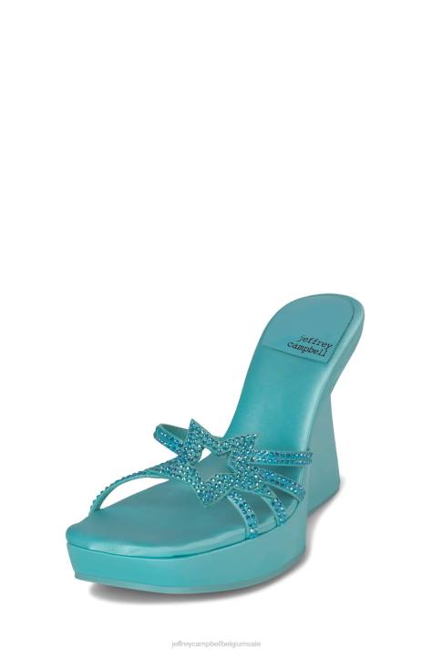 vrouwen Jeffrey Campbell megaster blauw satijn blauw V2LZ987 platform sandaal