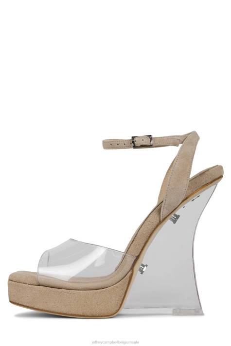 vrouwen Jeffrey Campbell minima helder nude suède V2LZ1219 platform sandaal