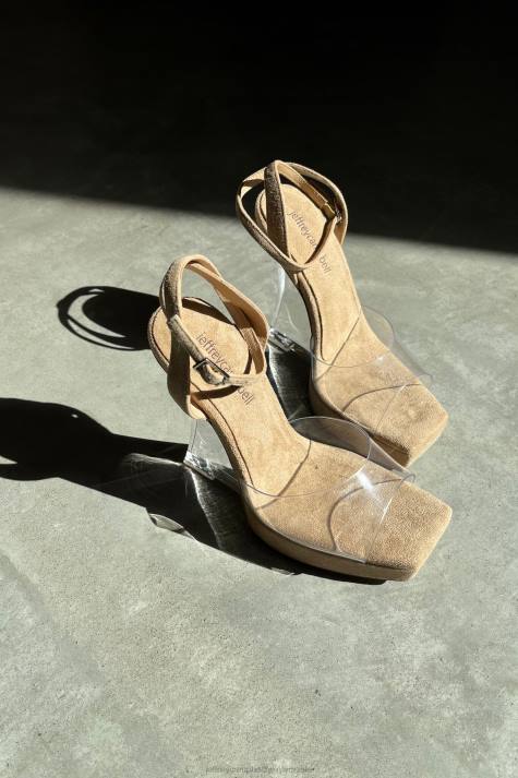 vrouwen Jeffrey Campbell minima helder nude suède V2LZ1219 platform sandaal