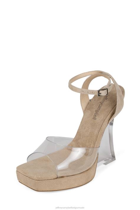 vrouwen Jeffrey Campbell minima helder nude suède V2LZ1219 platform sandaal