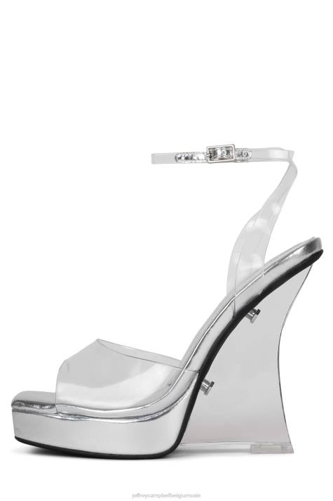 vrouwen Jeffrey Campbell minima helder zilver V2LZ1064 platform sandaal