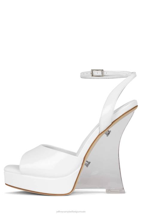 vrouwen Jeffrey Campbell minima wit patent V2LZ1065 platform sandaal