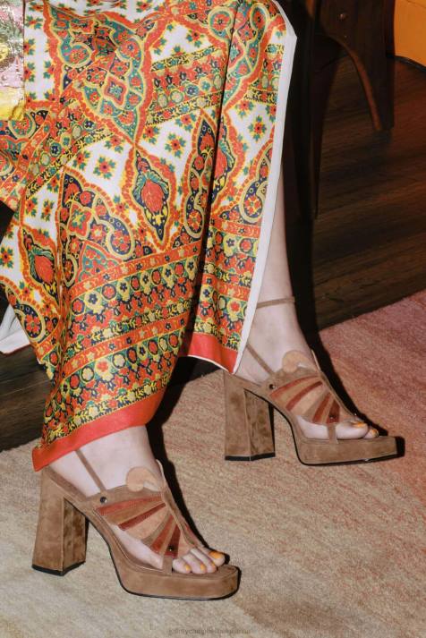 vrouwen Jeffrey Campbell monarch-l bruinbruin suède combo V2LZ990 platform sandaal