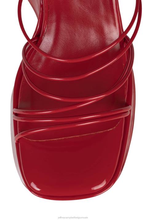 vrouwen Jeffrey Campbell niveaus rood patent V2LZ257 platform sandaal