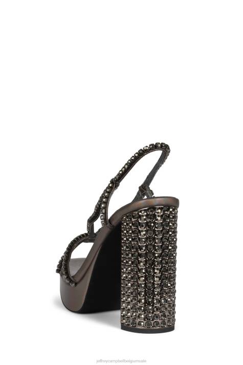 vrouwen Jeffrey Campbell nuite tinnen iriserende combo V2LZ1156 platform sandaal