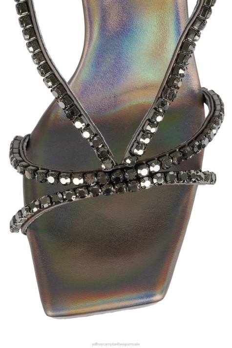 vrouwen Jeffrey Campbell nuite tinnen iriserende combo V2LZ1156 platform sandaal