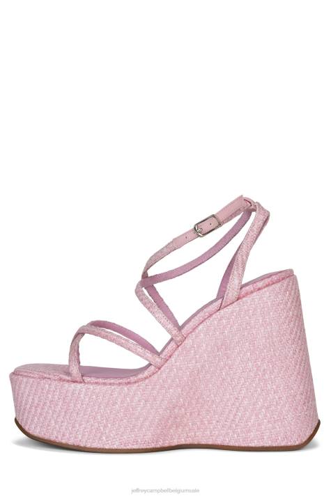 vrouwen Jeffrey Campbell oliana roze geweven V2LZ993 platform sandaal