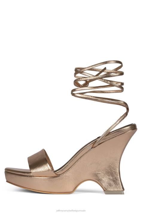 vrouwen Jeffrey Campbell oraura rosé goud metallic V2LZ1196 platform sandaal