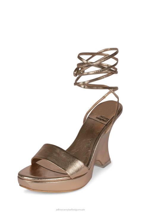 vrouwen Jeffrey Campbell oraura rosé goud metallic V2LZ1196 platform sandaal