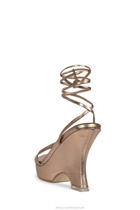 vrouwen Jeffrey Campbell oraura rosé goud metallic V2LZ1196 platform sandaal
