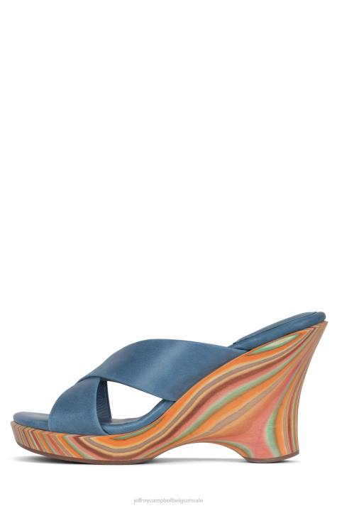 vrouwen Jeffrey Campbell paradijs blauw V2LZ1184 platform sandaal