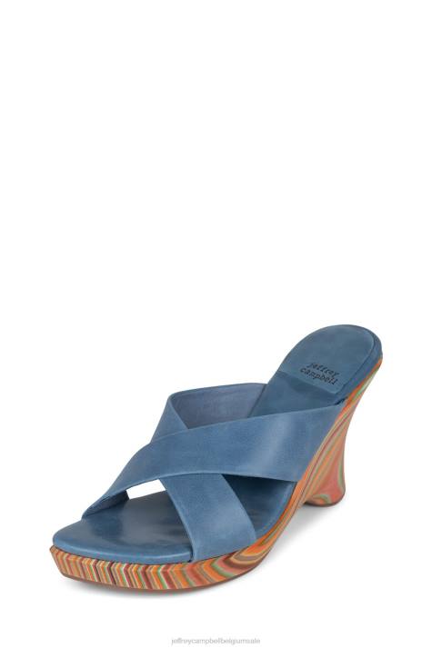 vrouwen Jeffrey Campbell paradijs blauw V2LZ1184 platform sandaal