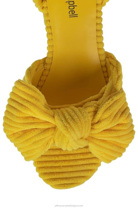 vrouwen Jeffrey Campbell picknick gele streep badstof V2LZ1005 platform sandaal
