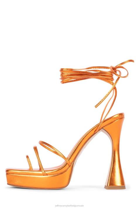 vrouwen Jeffrey Campbell primadonna geel goud V2LZ1176 platform sandaal