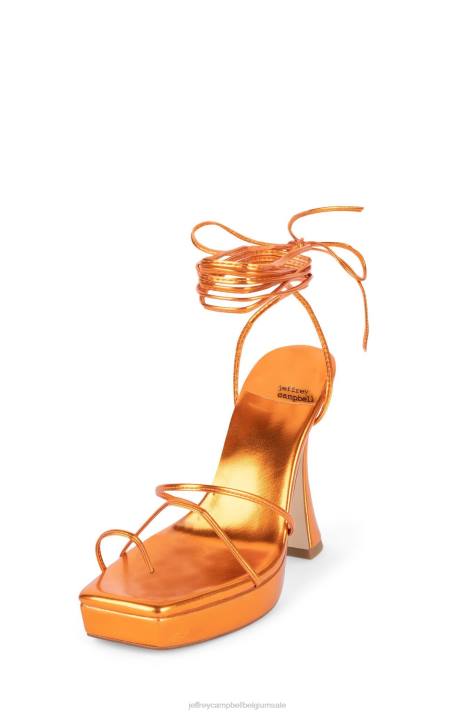 vrouwen Jeffrey Campbell primadonna geel goud V2LZ1176 platform sandaal