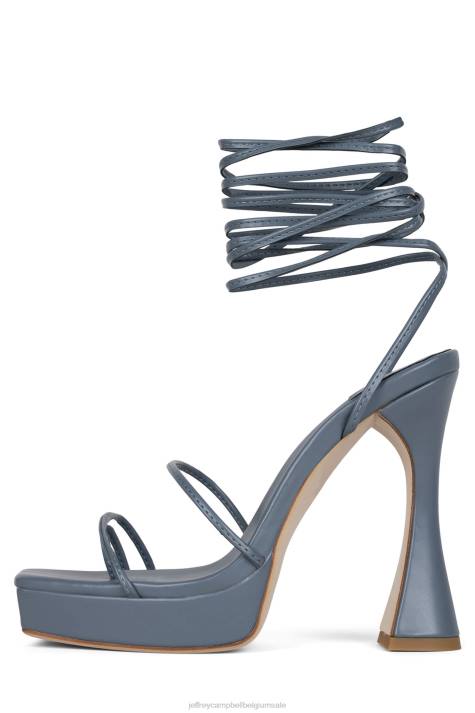 vrouwen Jeffrey Campbell primadonna stoffig blauw V2LZ1180 platform sandaal