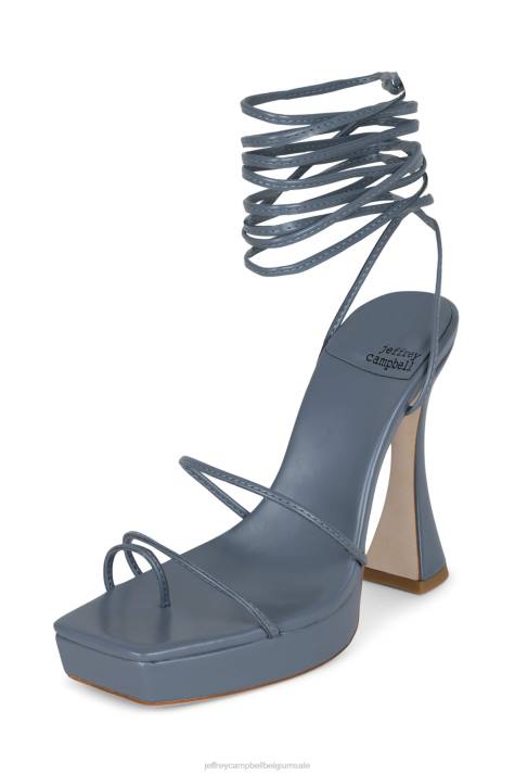 vrouwen Jeffrey Campbell primadonna stoffig blauw V2LZ1180 platform sandaal